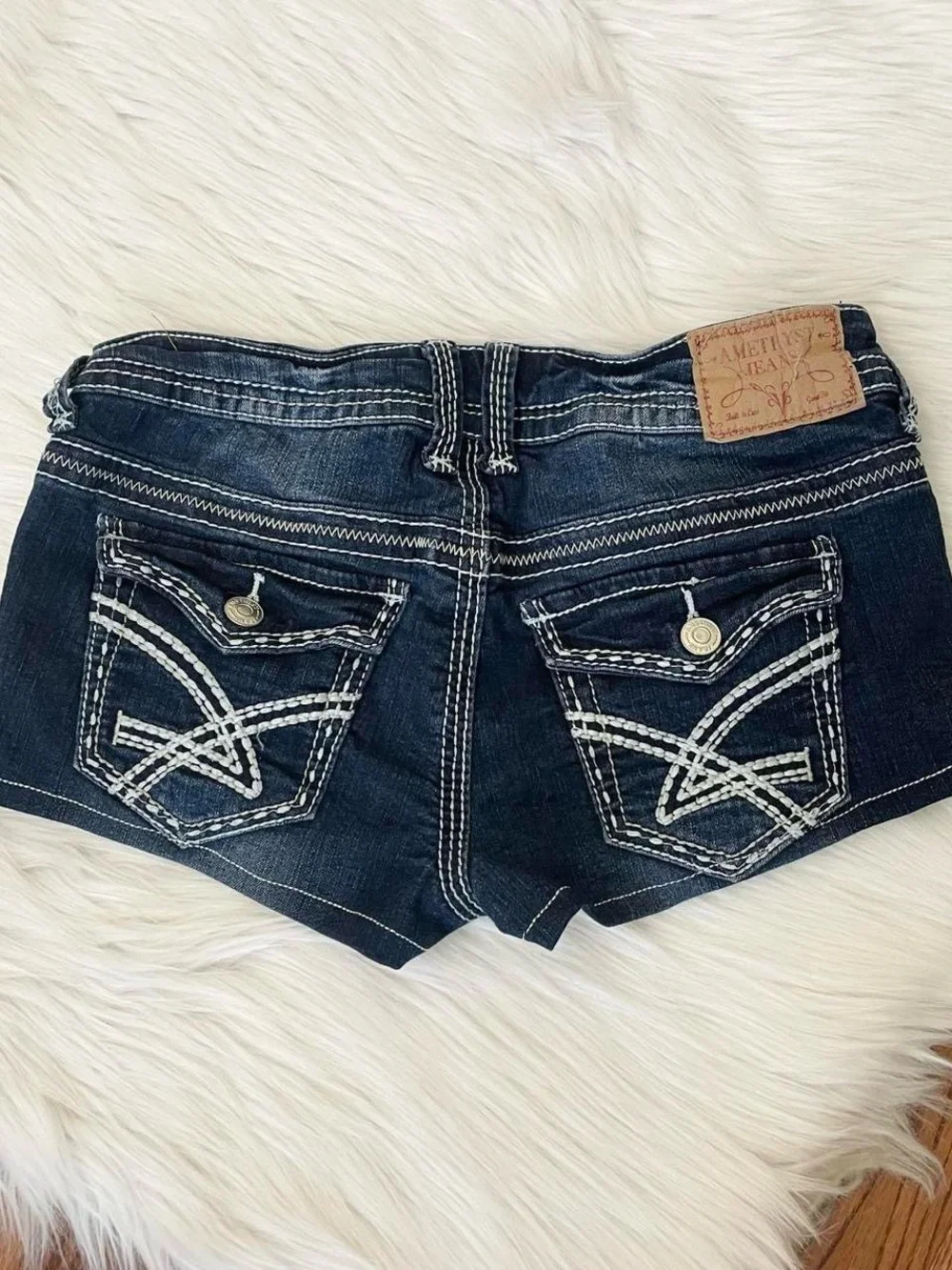 Vintage Y2K mcbling micro mini jean shorts by Amethyst